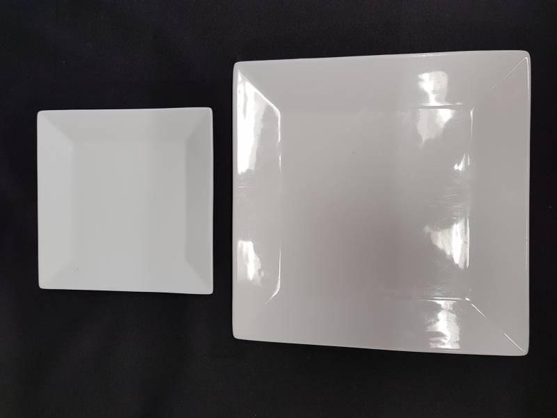 assiette carrée porcelaine