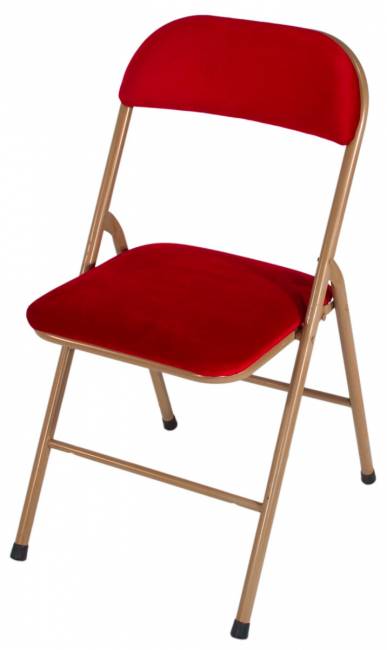 chaise velours rouge